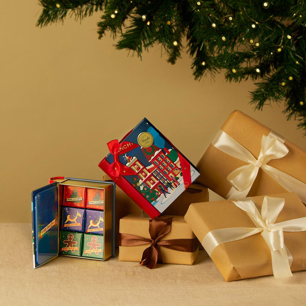 聖誕巧克力薄片迷你書形禮盒