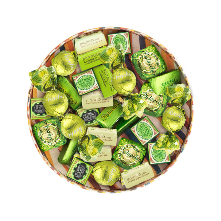 Murrine Pistachio Medium Round Hamper – Venchi Fine Italian Chocolate