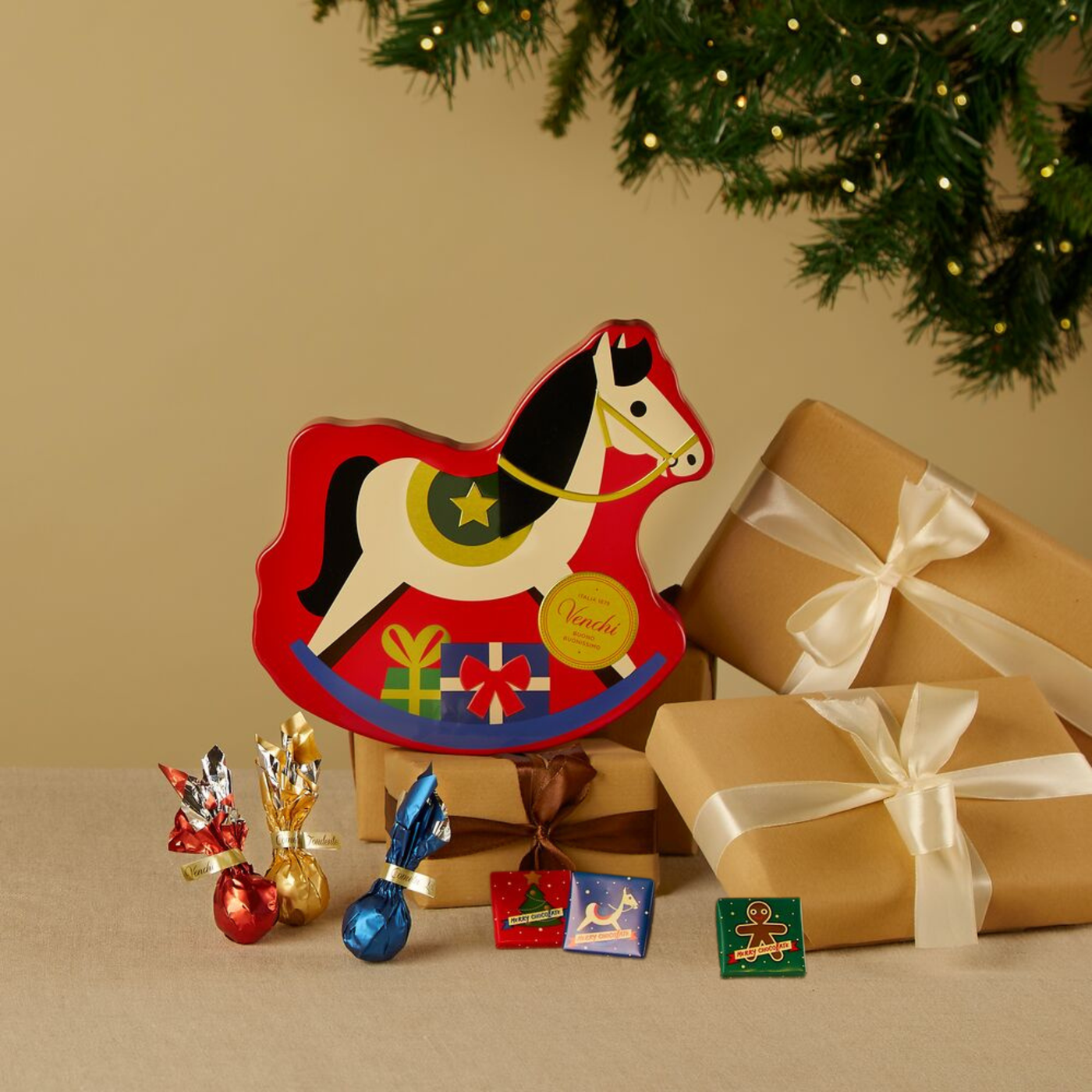 Christmas Rocking Horse Tin Box