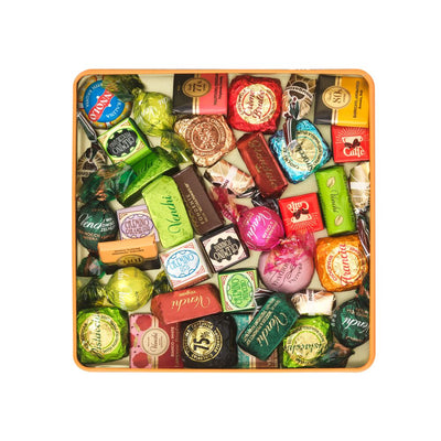 千花系列巧克力正方形鐵盒