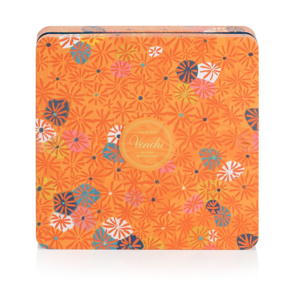 千花系列巧克力正方形鐵盒