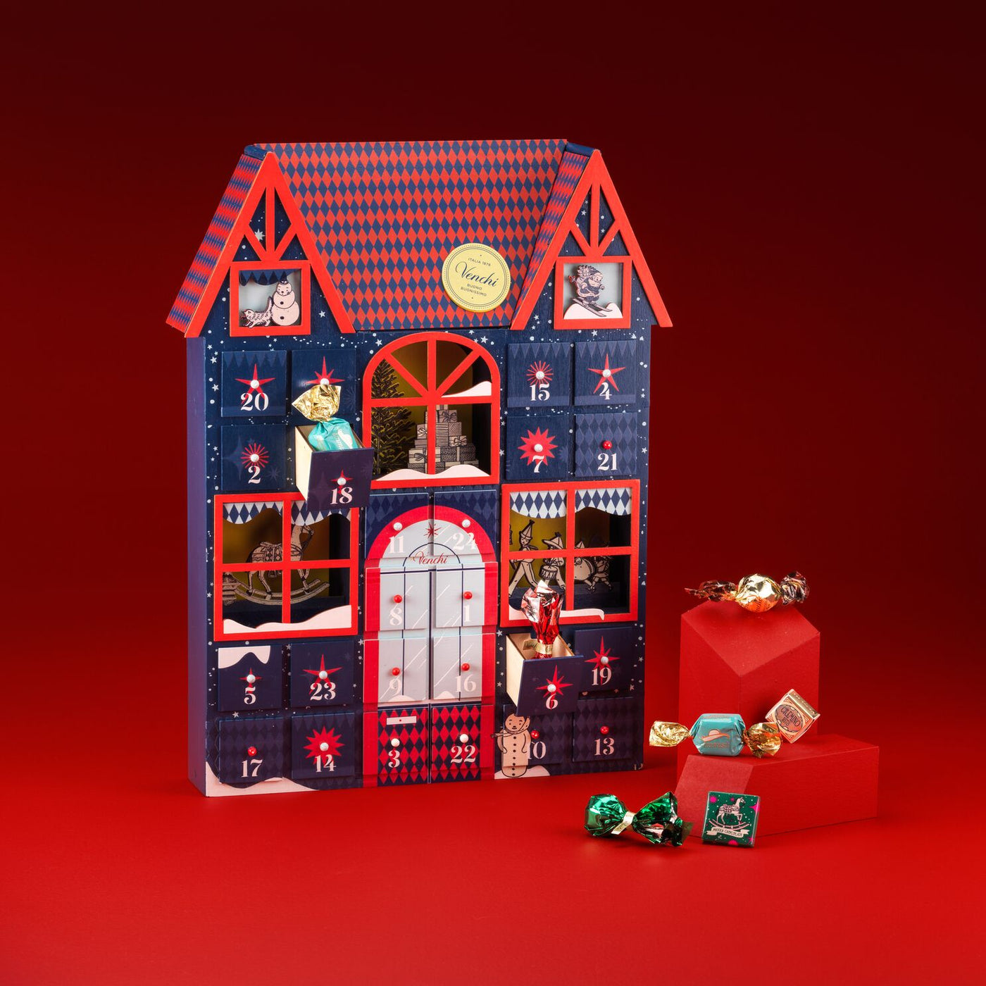 Christmas Wooden Advent Calendar (Blue)