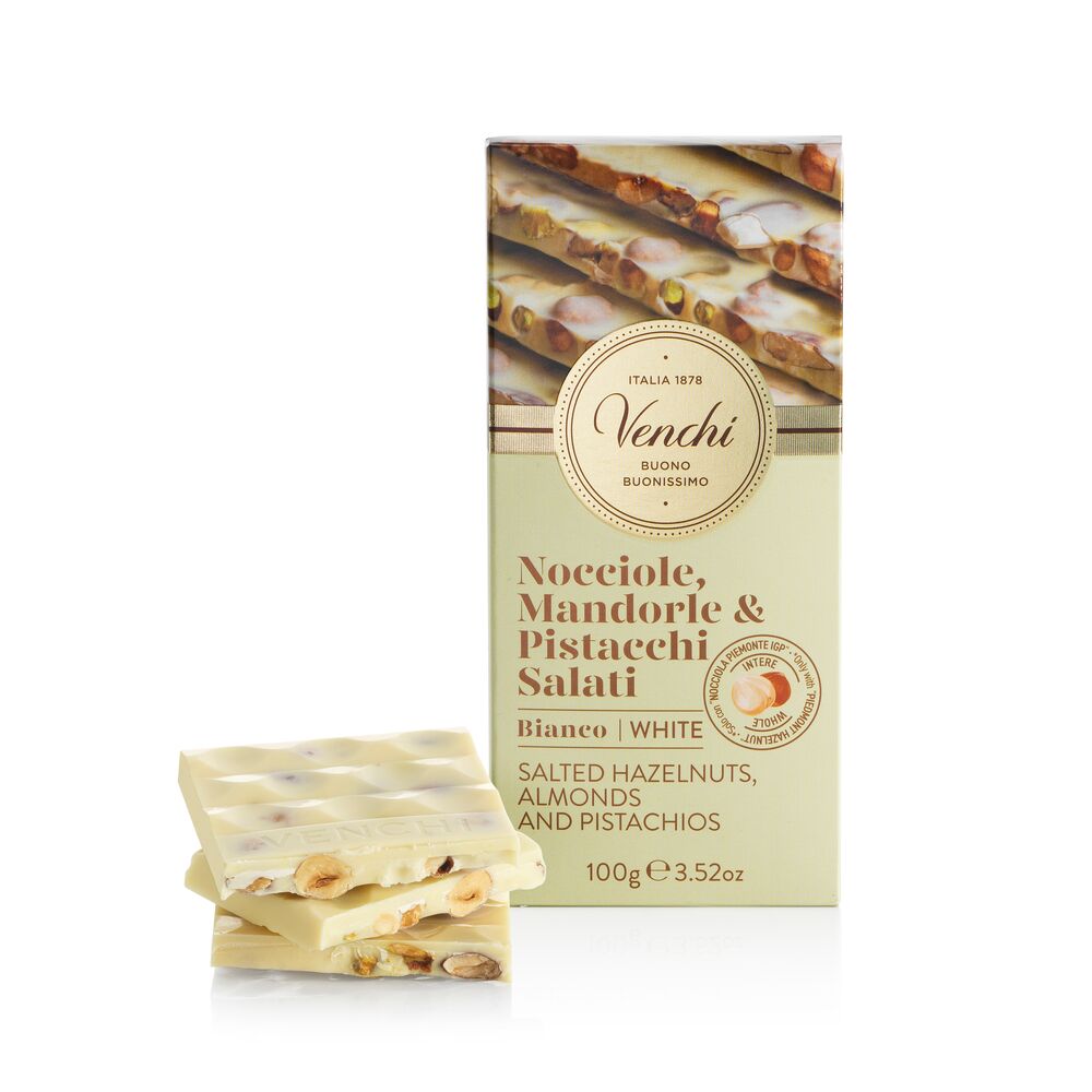 White Chocolate with Salted Nuts bar 100 g