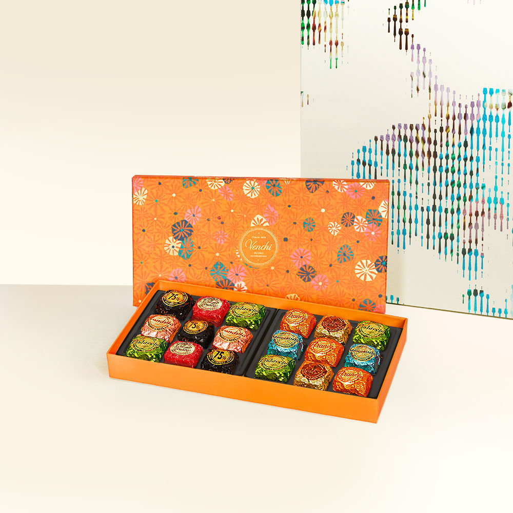 Murrine Chocoviar Rectangular Orange Gift Box (18 pcs)